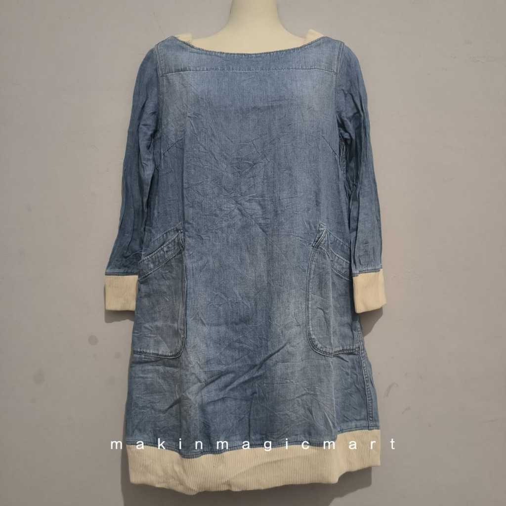 (PL) Sunny Clouds Mini Denim Dress | Tunik Jeans | Kode AE