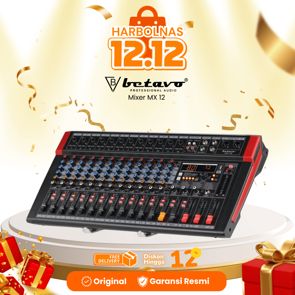 Betavo Audio Professional Mixer MX - 12 Bluetooth | 12 Channel