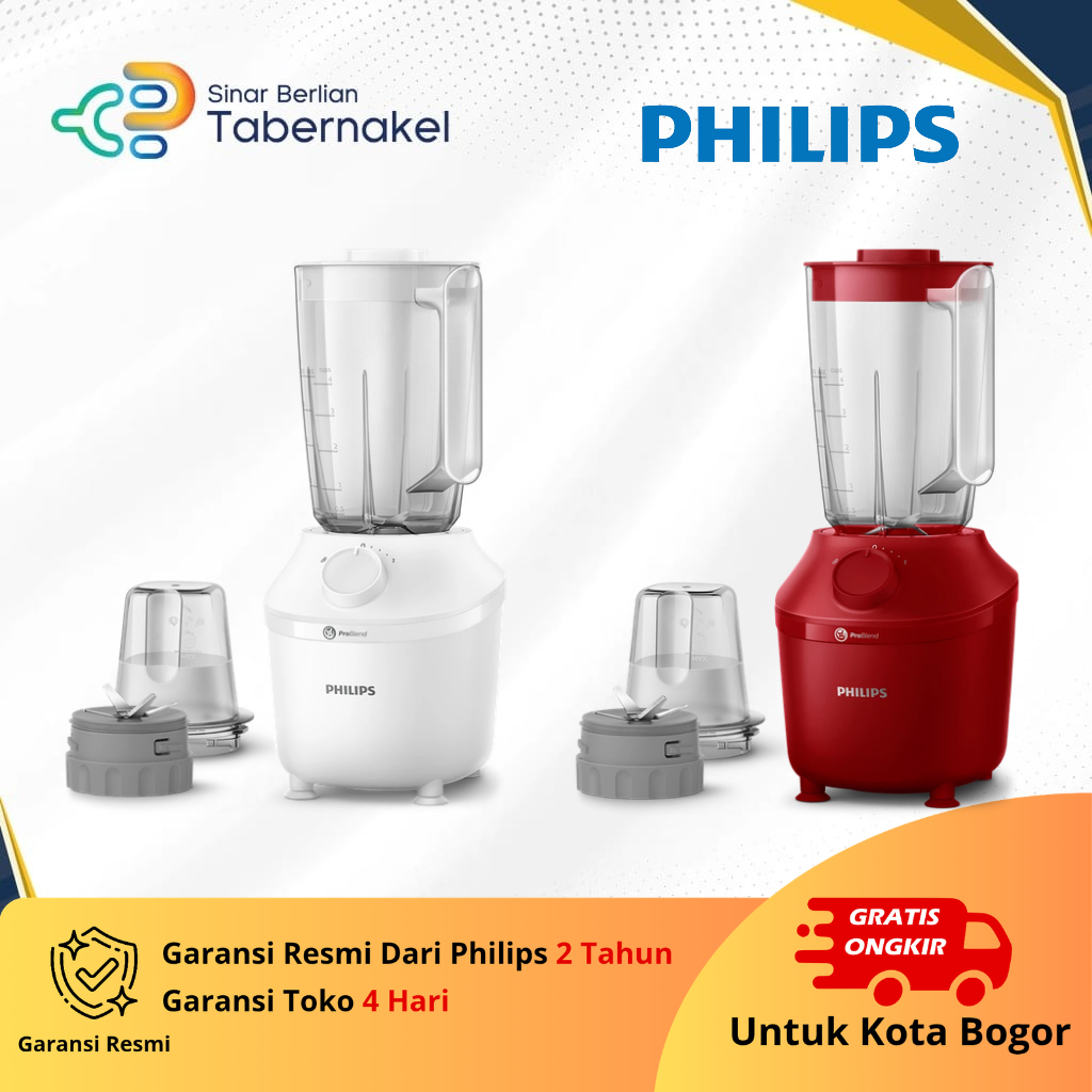 Blender Philips 1.5L HR2042 – ProBlend halus tanpa gumpal, hancur es cepat, 290W hemat listrik, jar 