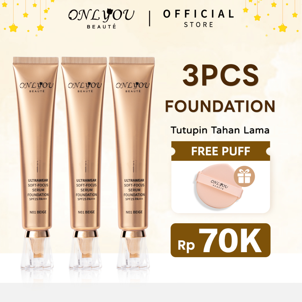 ONLYOU 3pcs Foundation Cair Concealer Oil Control Tahan Air Dan Anti Keringat Pelembab Tahan Lama