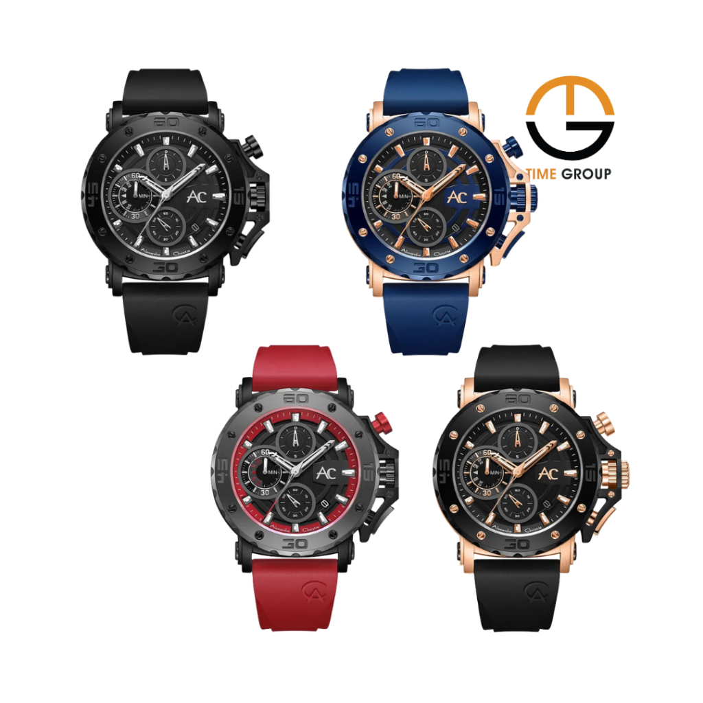 JAM TANGAN PRIA ALEXANDRE CHRISTIE AC9205 AC 9205 MCR ANALOG RUBBER STRAP ORIGINAL