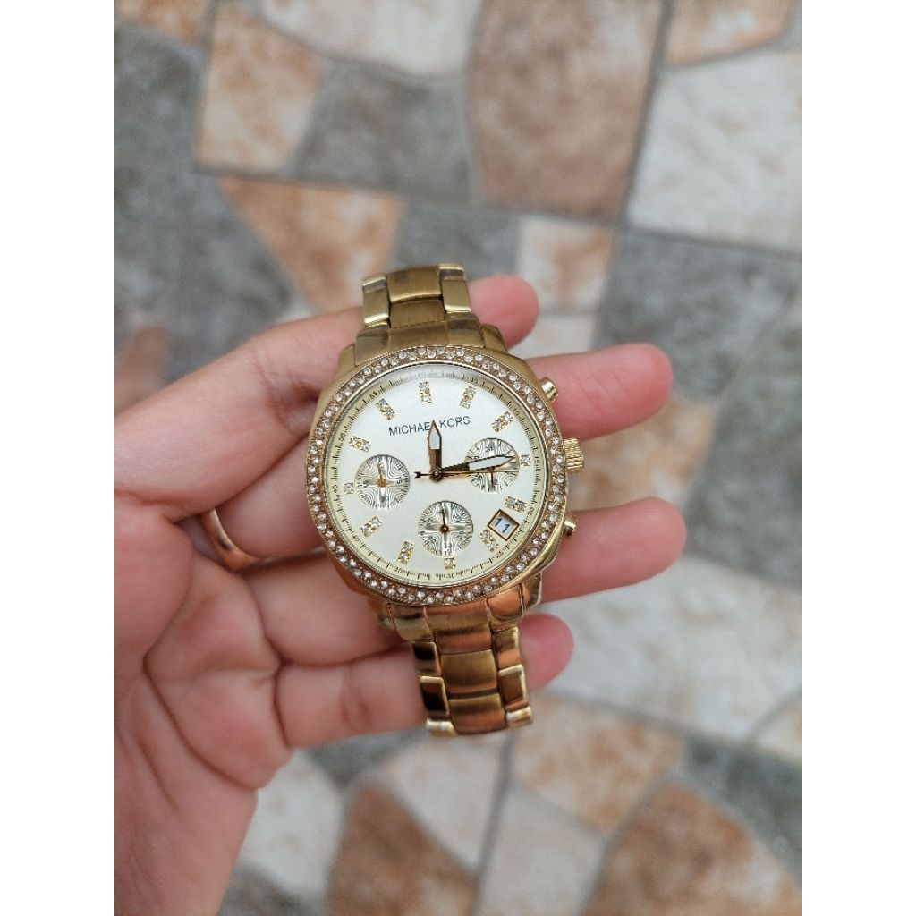 PRELOVED Jam Tangan MK Gold / Michael Kors Watch Gold Edition
