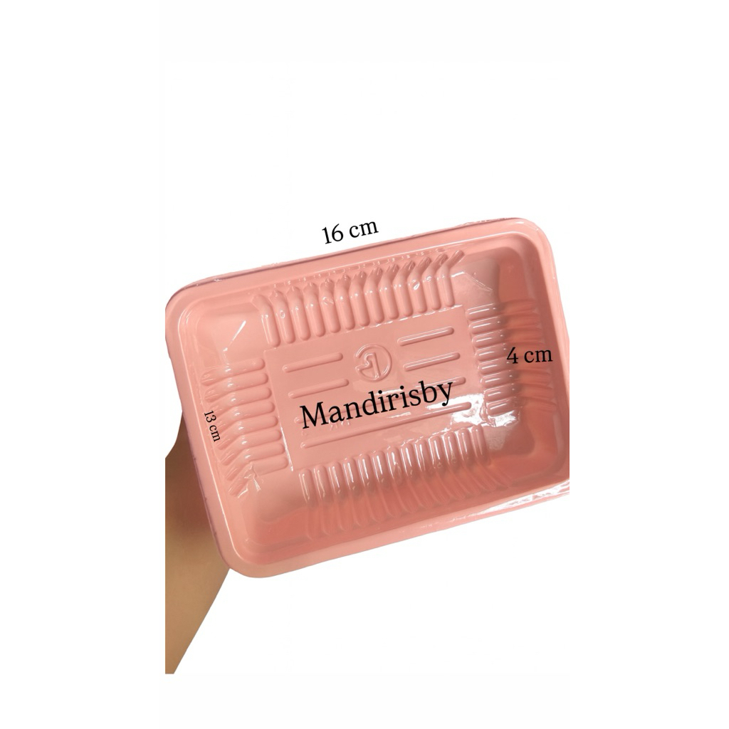 [ ISI 50 PCS ] MIKA BROWNIES PINK KECIL ALAS + TUTUP / MIKA BENTO MINI / MIKA TANPA SEKAT /BENTO BOX