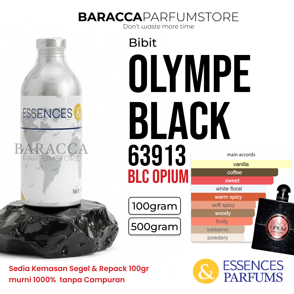 ESSENCES & PARFUMS OLYMPE BLACK - BIBIT PARFUM BLECK OPIUM - SEGEL & REPACK 100G
