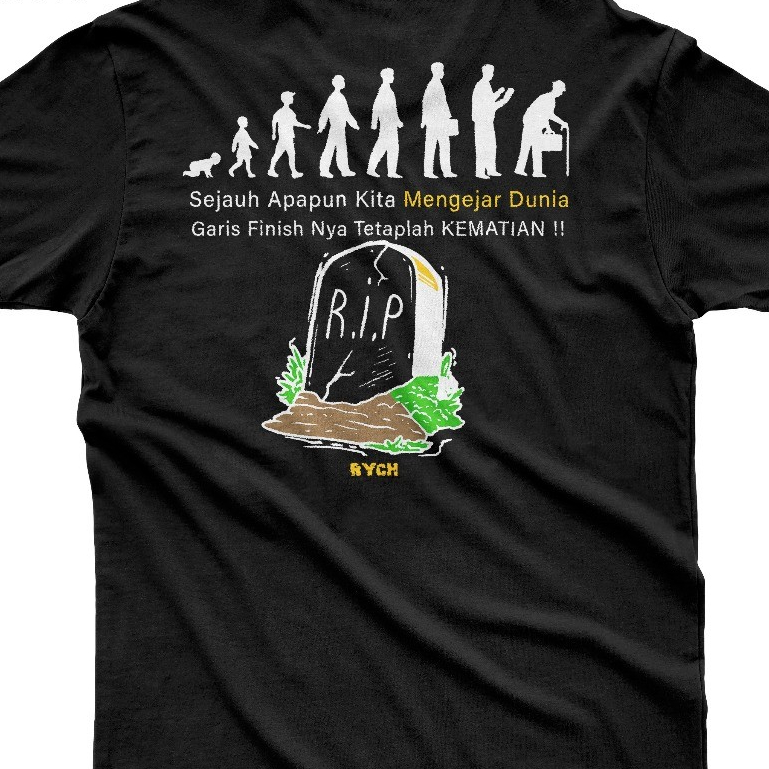 KAOS  ISLAMI  SEJAUH APAPUN KITA MENGEJAR DUNIA KAOS SAHABAT NABI