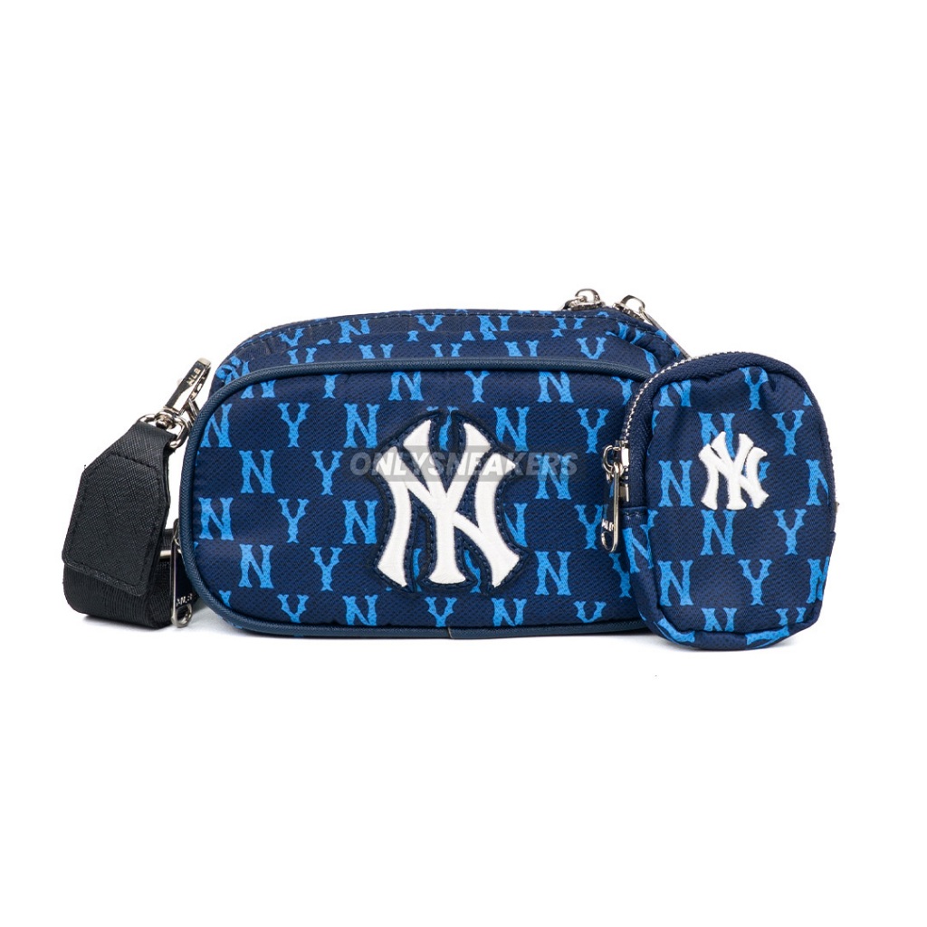 MLB NEW YORK YANKEES MONOGRAM JACQUARD MINI CROSS BAG NAVY