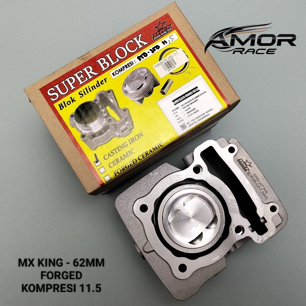 BLOK SEHER BRT MX 135 VIXION OLD NVA NVL R15 XABRE MX KING BORE UP UK. 62 P14 CAST IRON FORGED PISTO