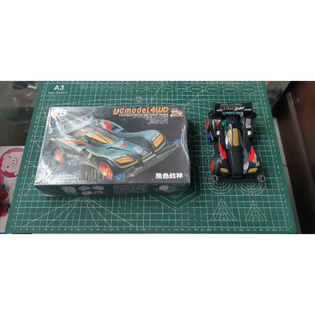 Tamiya Mini 4WD Merk DD Ruize Black Saber Super 1 Chassis Kondisi Sudah Rakit Bekas Pakai
