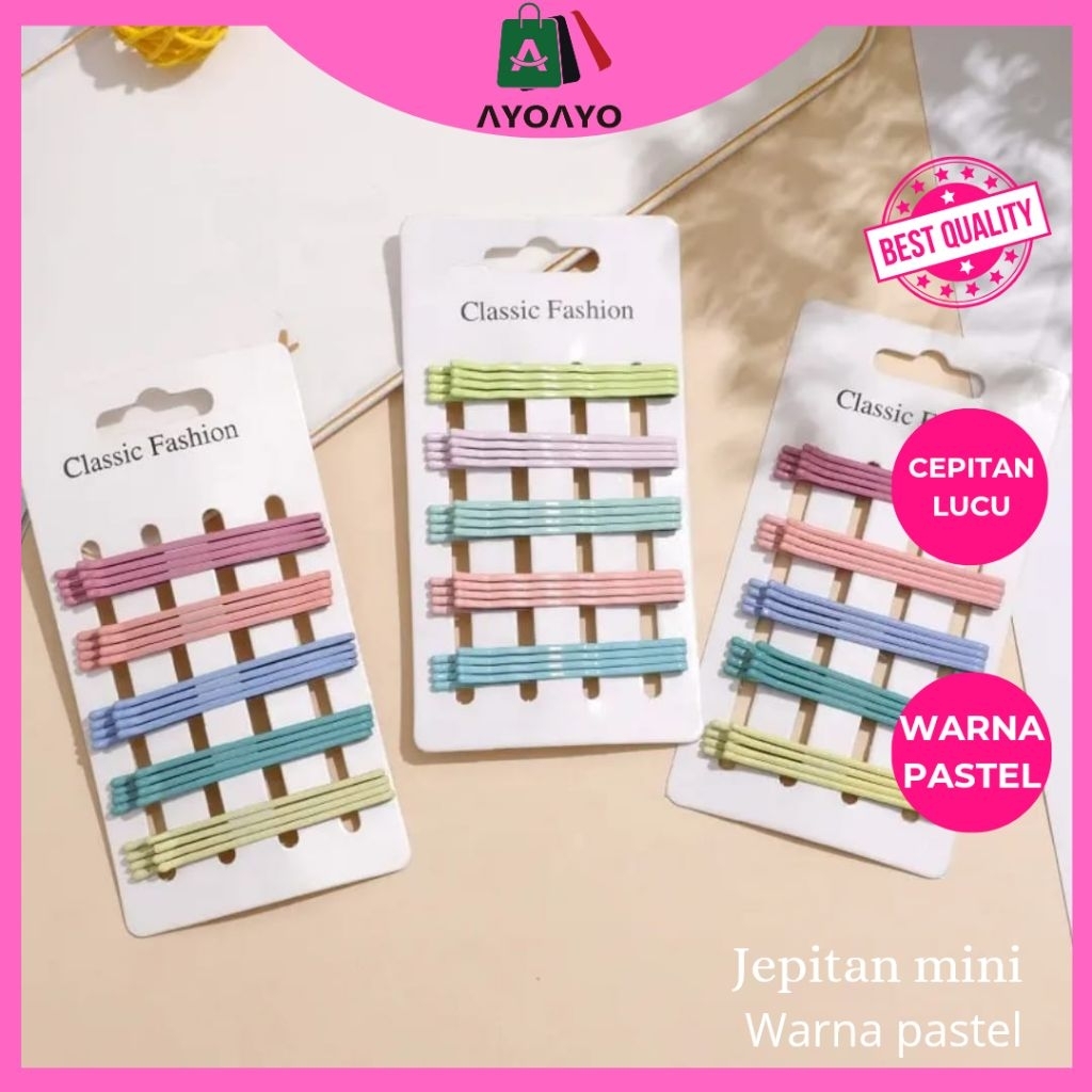 JEPIT LIDI KOREA / JEPITAN RAMBUT LIDI / PIN RAMBUT HITAM WARNA WARNI