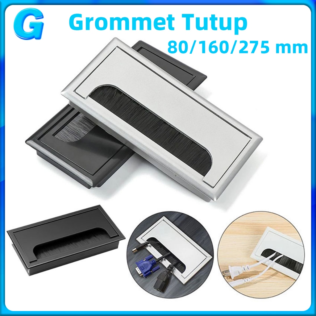 80/160/275 mm Gromet Meja - Grommet Tutup Lubang Kabel Meja Kantor - Tutup Gromet Kabel Meja Alumini