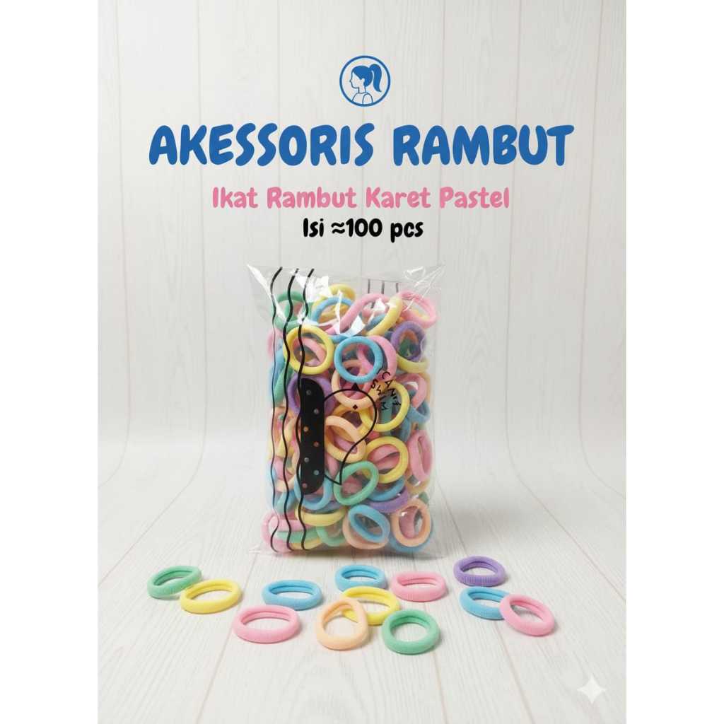 Ikat Rambut Korea 50Pcs Free Pouch E0039