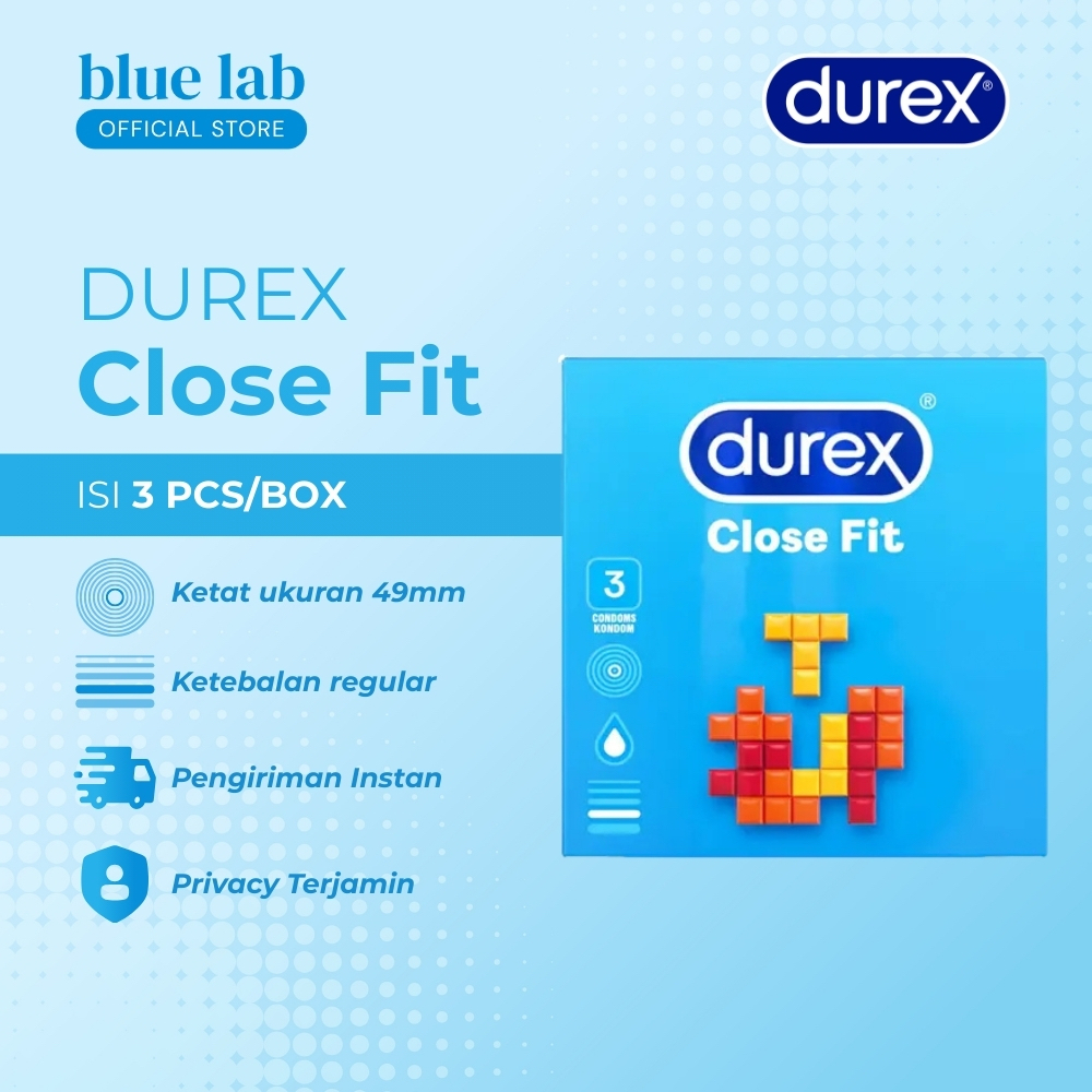 Kondom Durex Close Fit 1 Box isi 3 Pcs Condom Durex 49mm Ketebalan Reguler