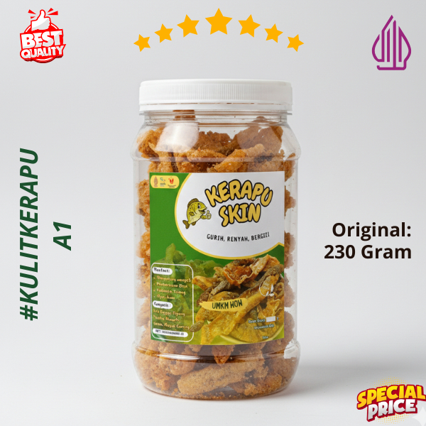 Kerupuk Kulit Ikan Kerapu Original 230 gram Siap Santap
