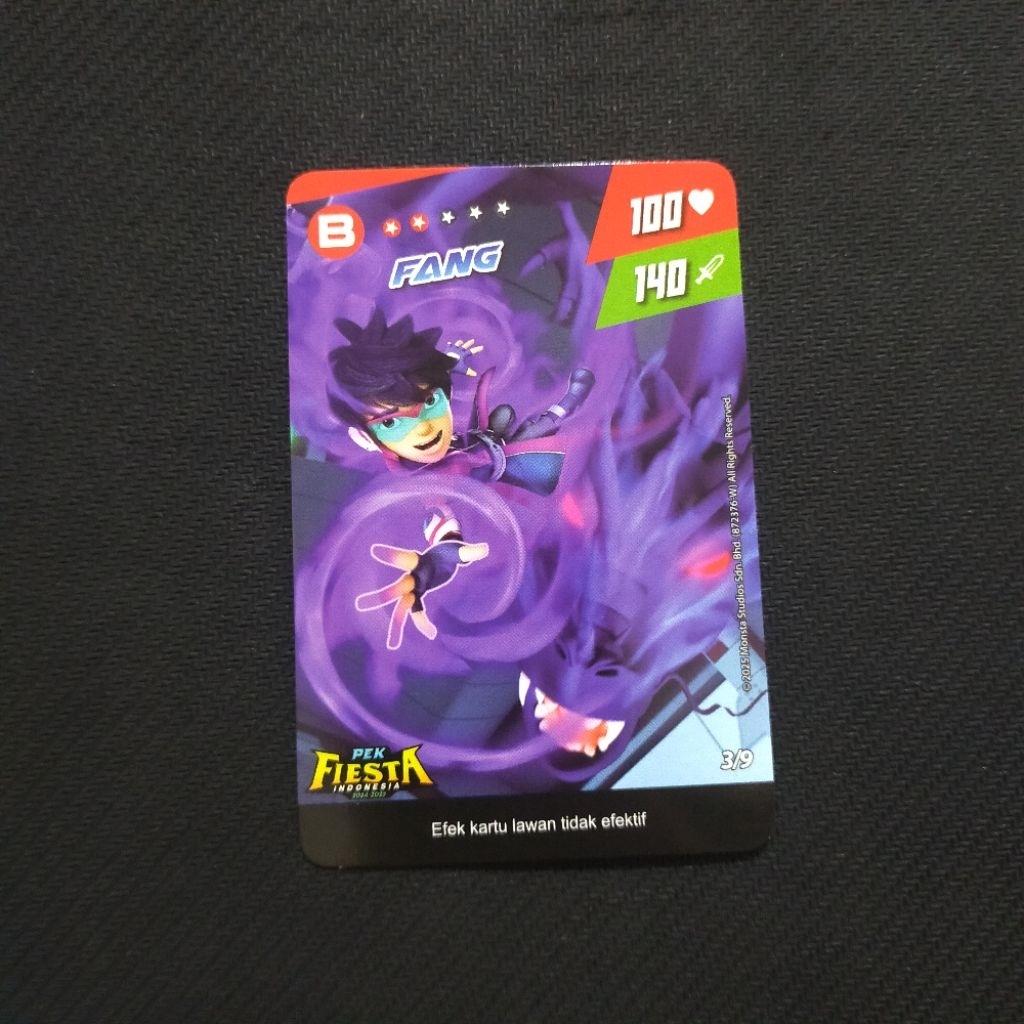 [HARGA 1 LEMBAR] Boboiboy Monsta Galaxy Card Fang Dari Promo Pek Fiesta