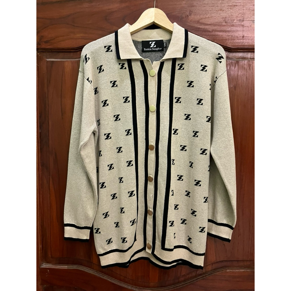PRELOV ZASKIA SUNGKAR MONOGRAM BAILA KNIT CARDIGAN SM