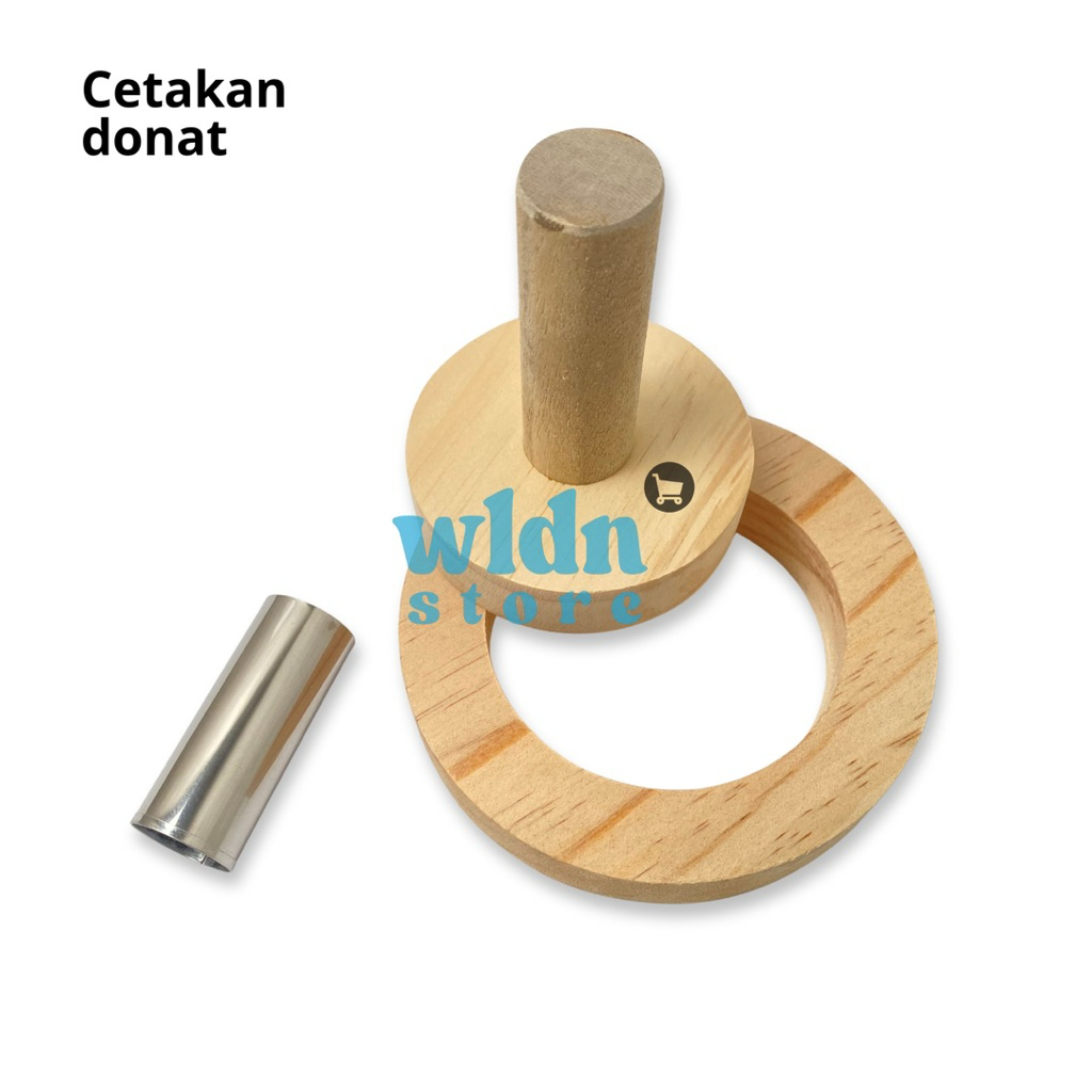 Cetakan donat kayu 1 set alat