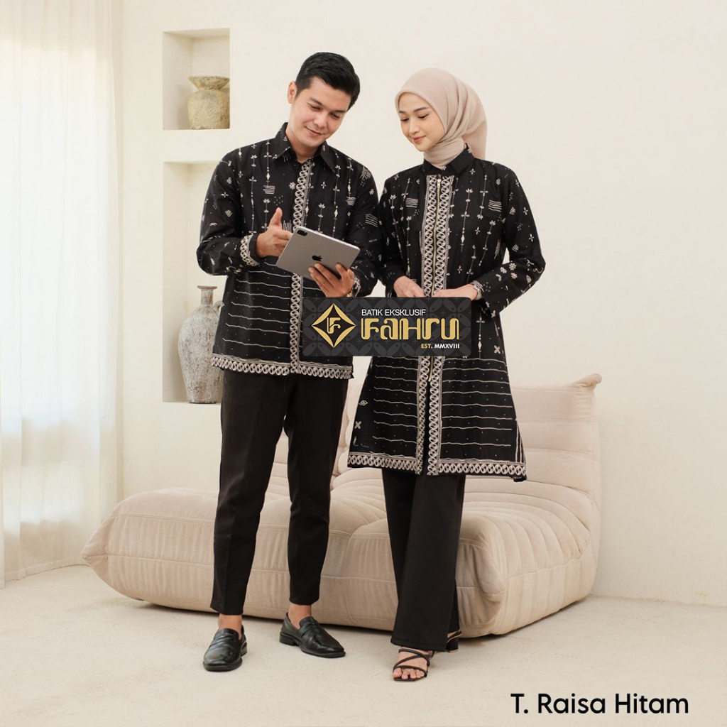 FAHRUBATIK - Motif RAISA - Batik Model Tunik ZIPPER Janggan PUFF Blus Kemeja dan Hem Batik - Batik N