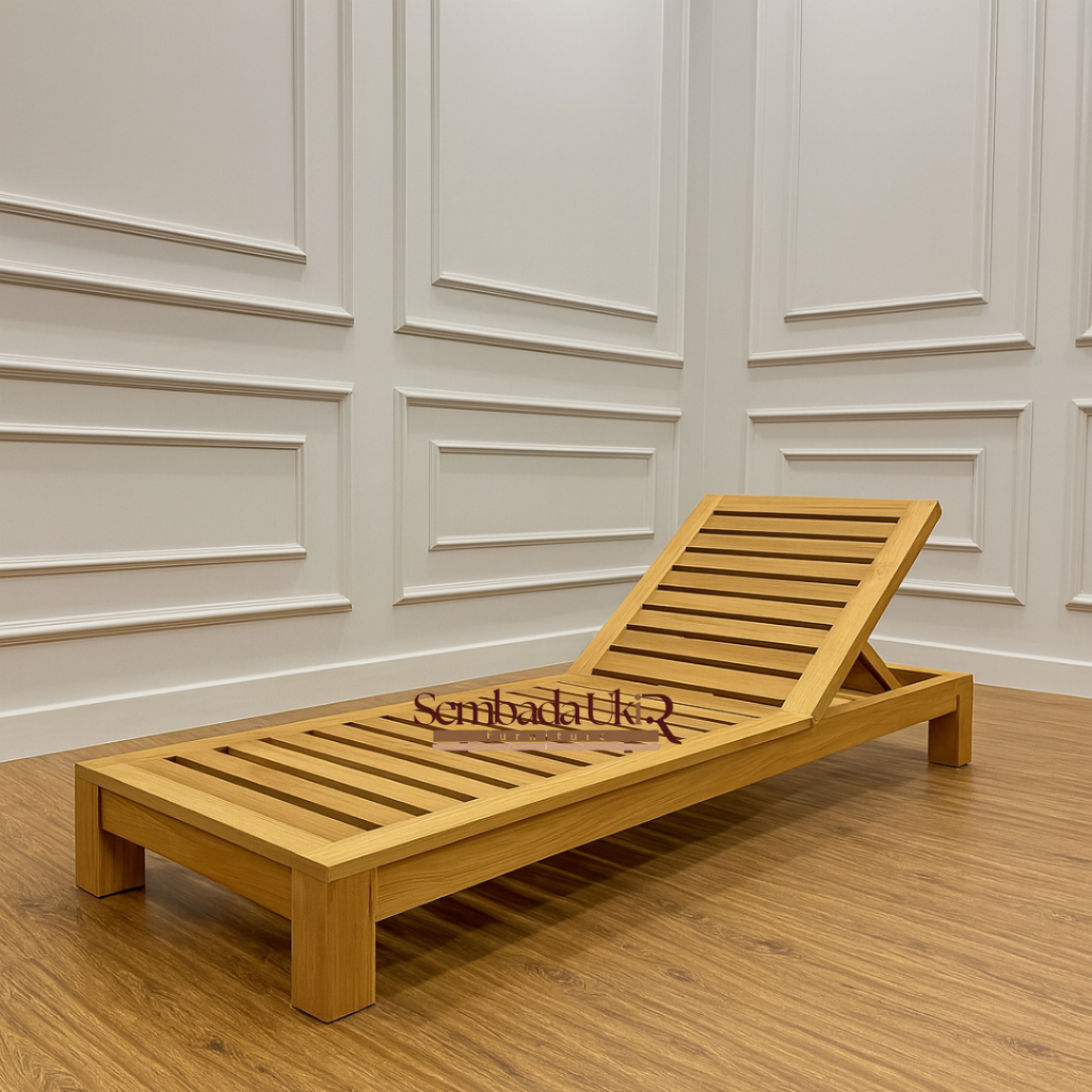 FURNITURE SEMBADA UKIR - Kursi Lounger atau Kursi santai Bahan Kayu Jati Berkualitas Tinggi