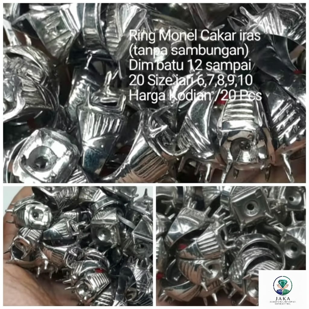 cincin ring monel cakar iras Tampa sambungan   cakar dim 12-20 campur harga kodian 20pics grosir