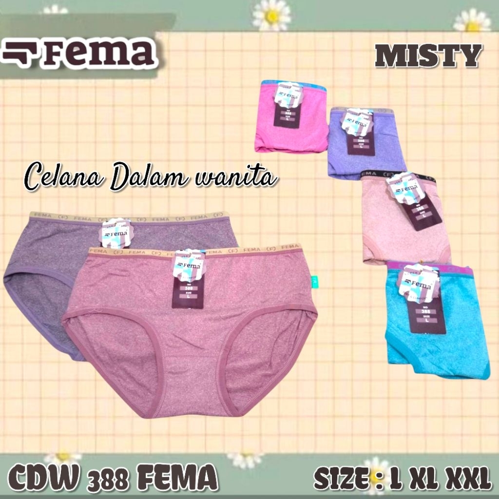 1Lusin Celana Dalam wanita Fema CDW 388 MISTY FEMA Celana dalam 388 Wanita FEMA