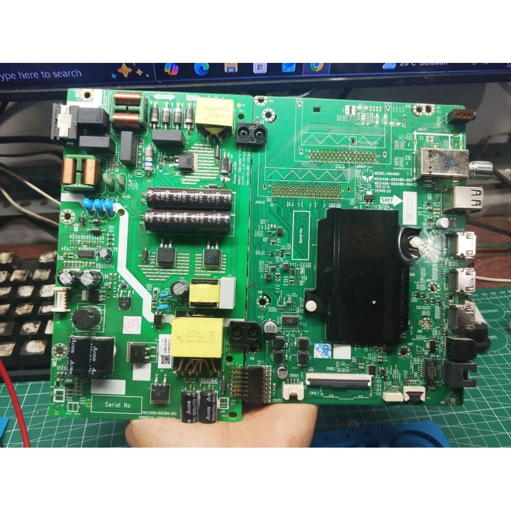 MB MAINBOARD TV LED COOCAA 43S3U PRO - PSU POWER SUPLY TV LED COOCAA 43S3U PRO - MB PSU COOCAA 43S3U