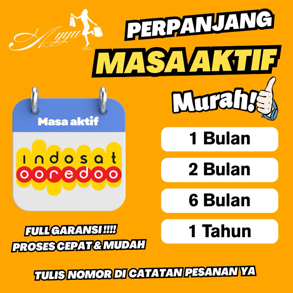 Indosat masa aktif 1Tahun Masa Aktif / Masa Tenggang