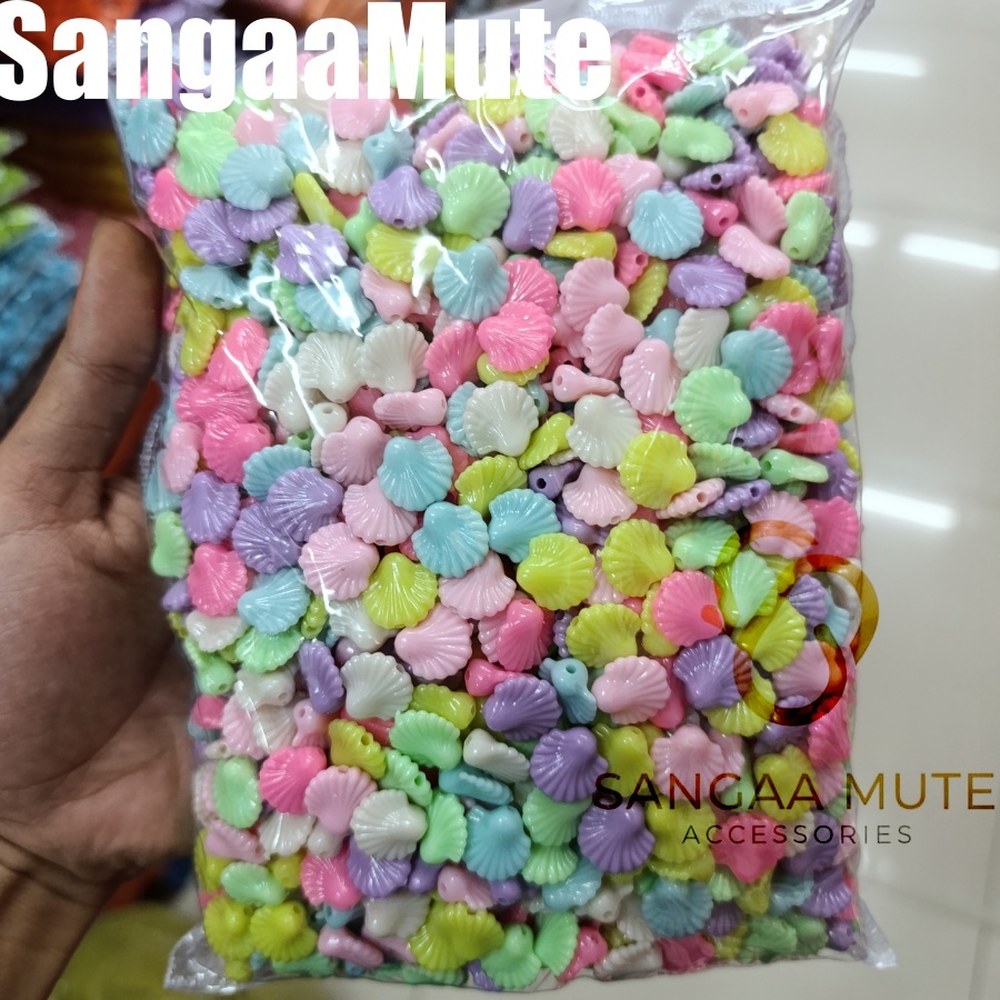 Manik Manik Kerang Mix Warn Pastel 1 Pon / Manik Mixing 1 Pon