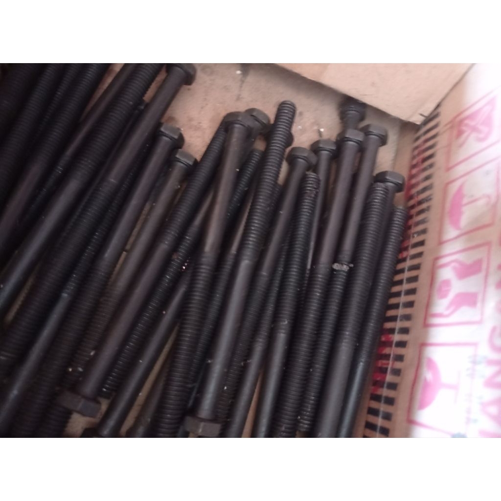 (10pcs) baut 3/8.. kunci 14 panjang 20cm drat kasar