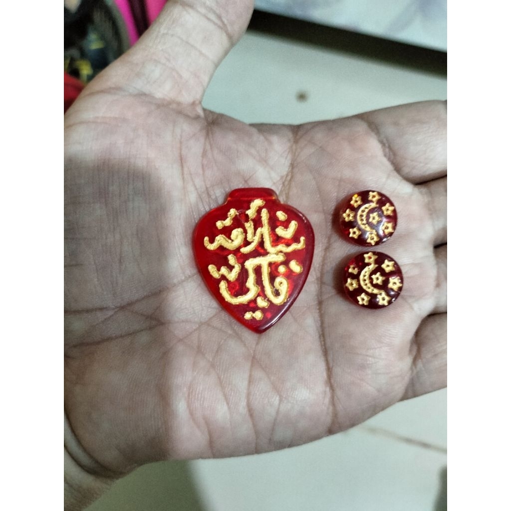 Liontin batu merah de limaa putri Mayang sari 3 pcs.natural