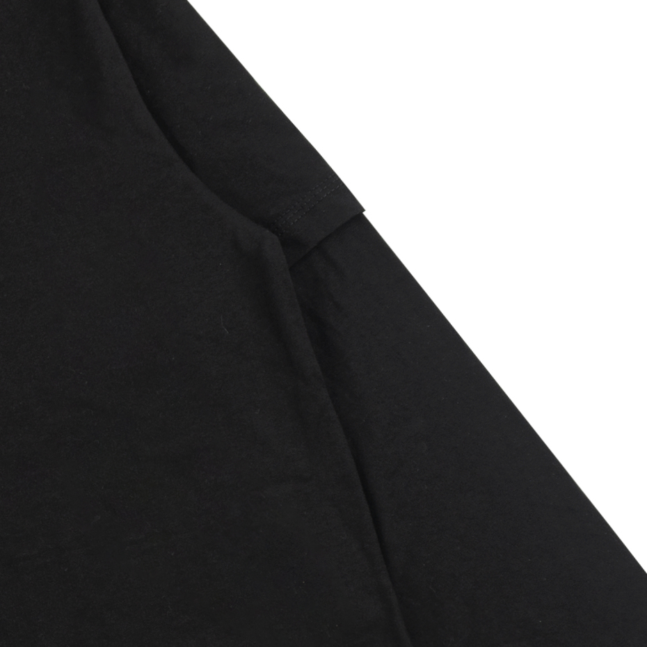 Troy Company Double Sleeve Double Layer Longsleeve Tshirt Pure Black Gaze - Kaos Lengan Panjang Hitam DSD 2582