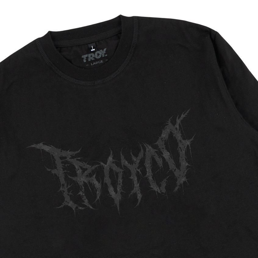 Troy Company Double Sleeve Double Layer Longsleeve Tshirt Pure Black Dystopia - Kaos Lengan Panjang Hitam DSD 2533