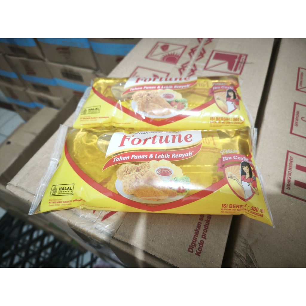 minyak goreng fortune 500ml pillow/bantal kartonan