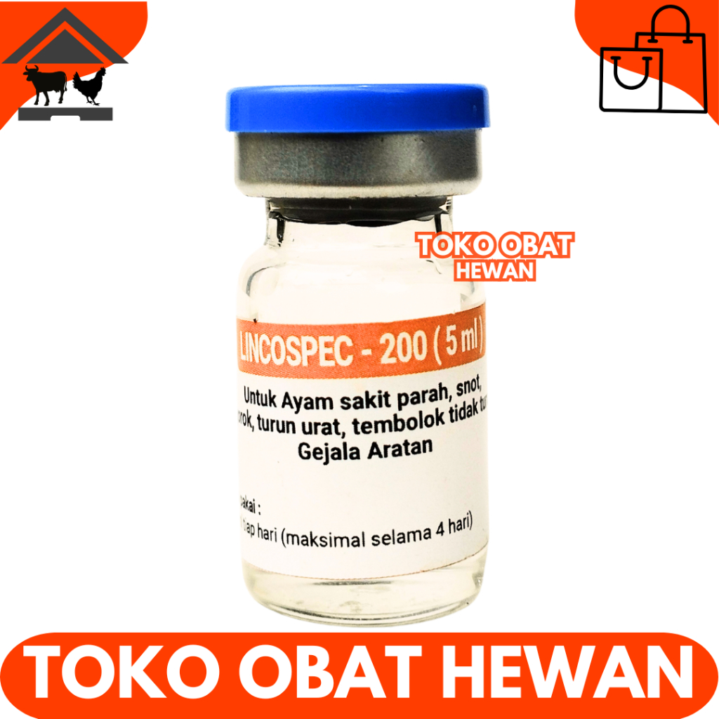 LINCOSPEC 5ML - Obat Ayam Infeksi CRD Snot Ngorok Korisa Berak Hijau Berak Putih