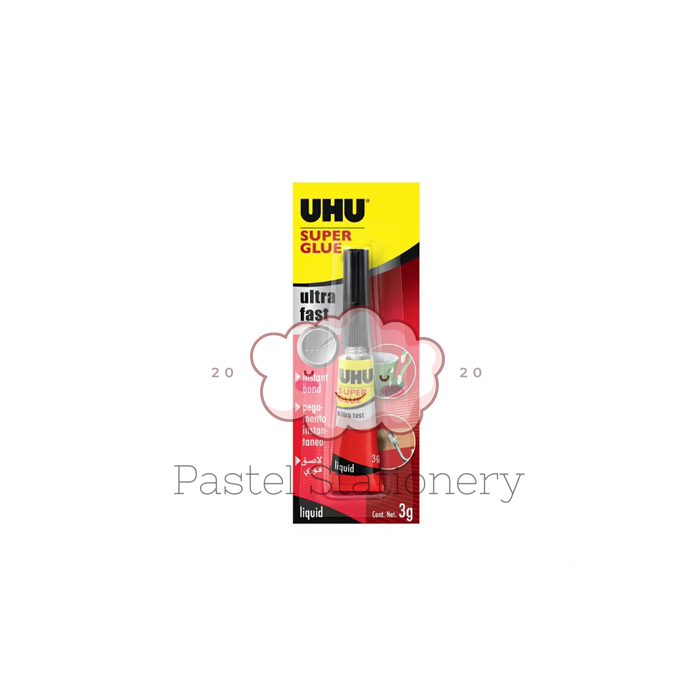 Lem Super Glue UHU 3gr Jumbo Card Multi Purpose Instant Adhesive