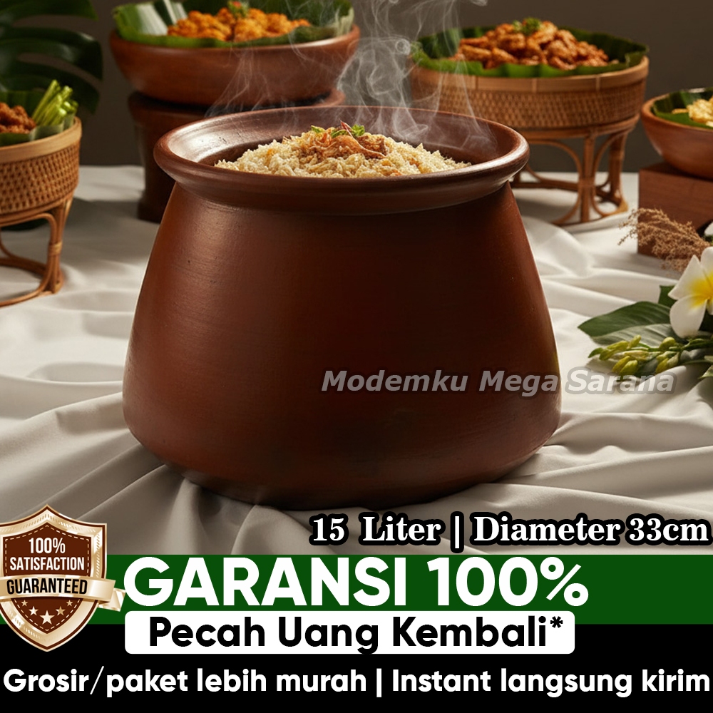 Kuali Besar Jumbo Tanah Liat Gerabah Kuwali Kwali Periuk Belanga Dandang Alat Masak Memasak Gulai So