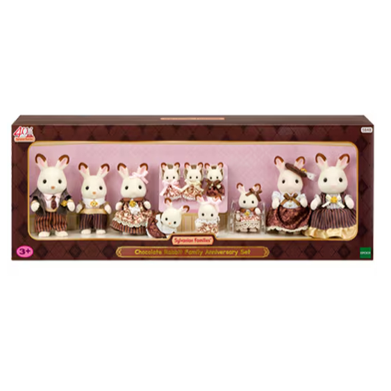 Mainan Koleksi Sylvanian Families Chocolate Rabbit Family Anniversary Set - 40th Anniversary Limited