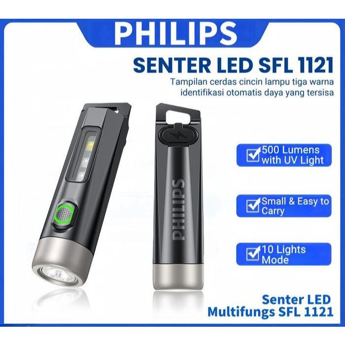 TERMURAH PHILIPS SFL1121 Senter Mini Portabel LED Senter Lampu Super Terang
