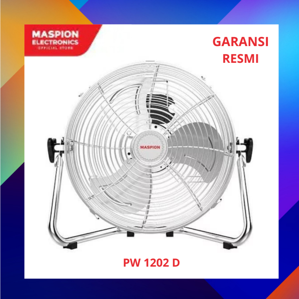 Maspion Kipas Angin Meja PW 1202 D Lantai Baling Jaring Besi 12inch Power Fan 1202D