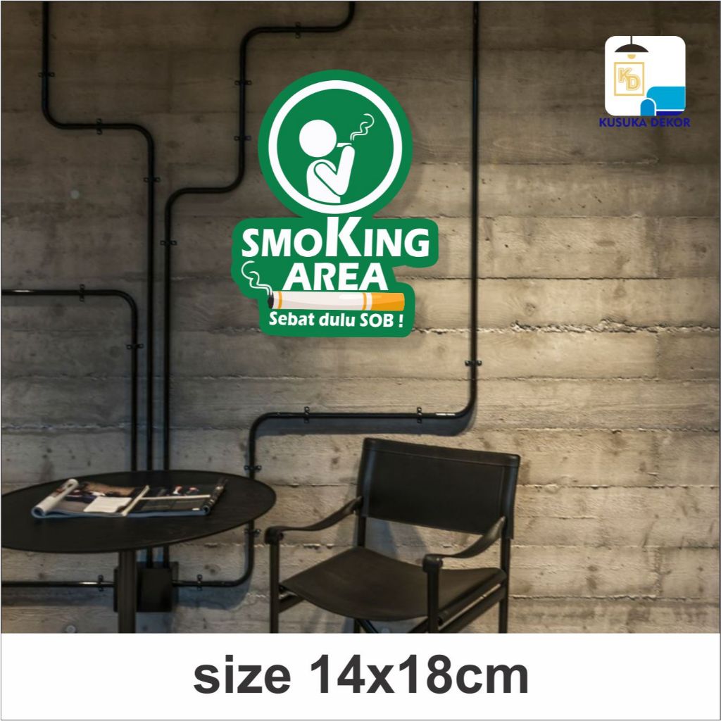 KUSUKADEKOR | HIASAN DINDING SIGN NO SMOKING DAN SMOKING AREA