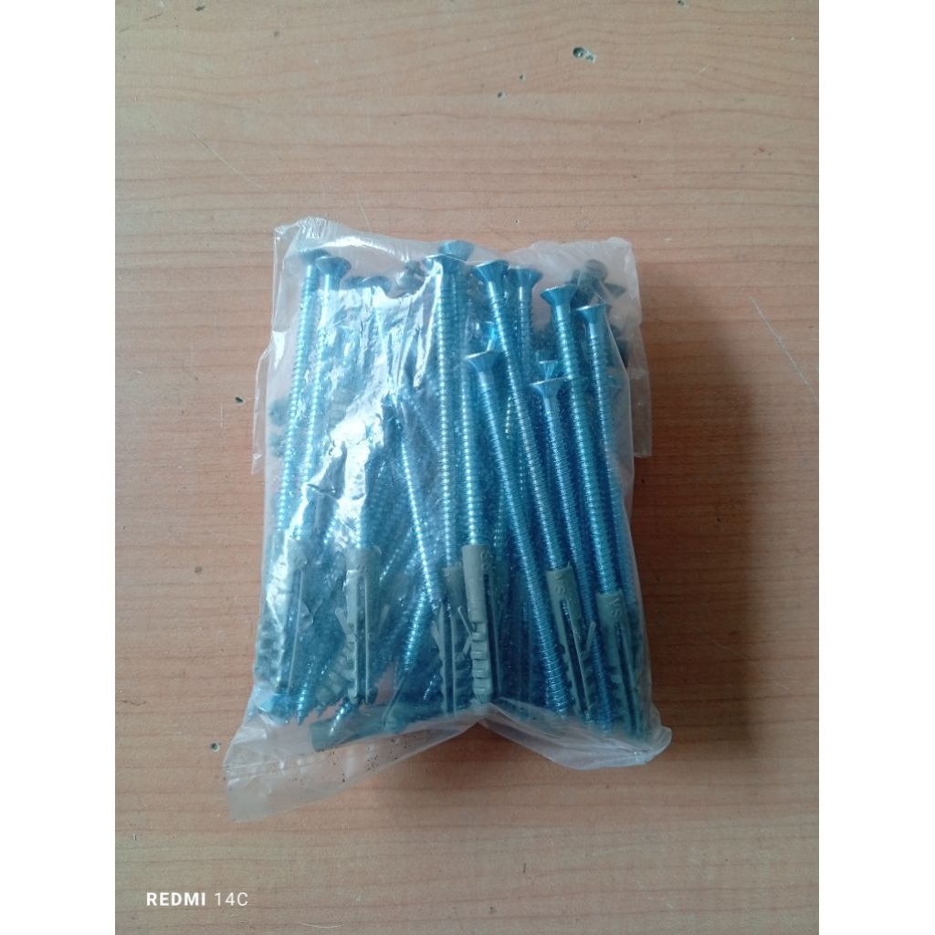 [50 Set] Sekrup Fab 8x3 (7 Cm) + Viser S6/ F+AB 8 x 3" (panjang 7 cm) sekrup tapping lion brand SKRU