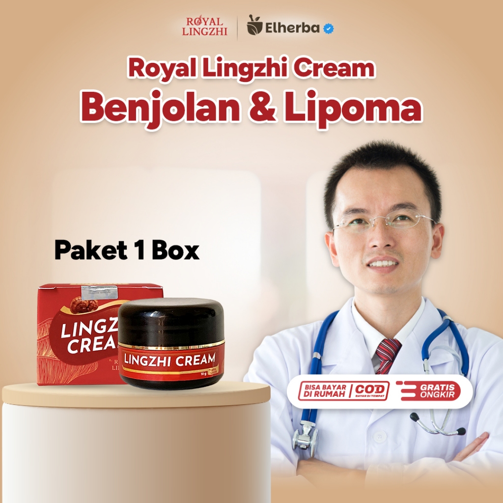 Salep Lingzhi Obat Benjolan dan Lipoma Cream Ekstrak Jamur Lingzhi Jaga Kesehatan Kulit