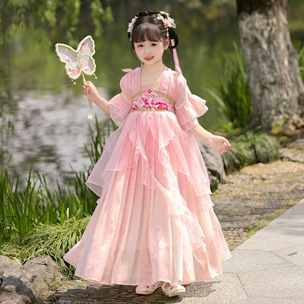 DH5 DRESS HANFU ANAK/DRESS IMLEK ANAK/DRESS CHEONGSAM / DRESS HANFU MERAH / CHEONGSAM MERAH