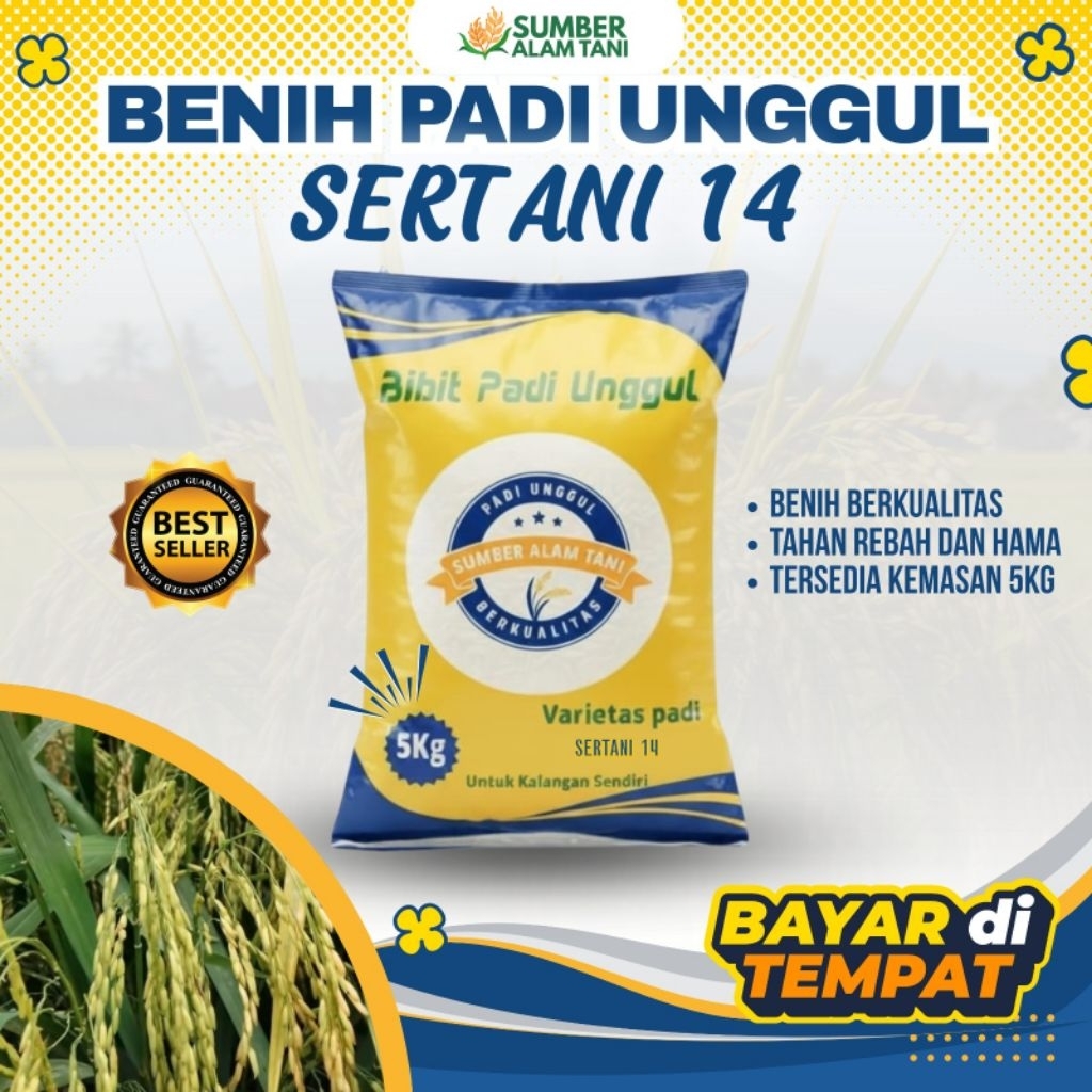 bibit padi unggul SERTANI 14 kemasan 5 kg