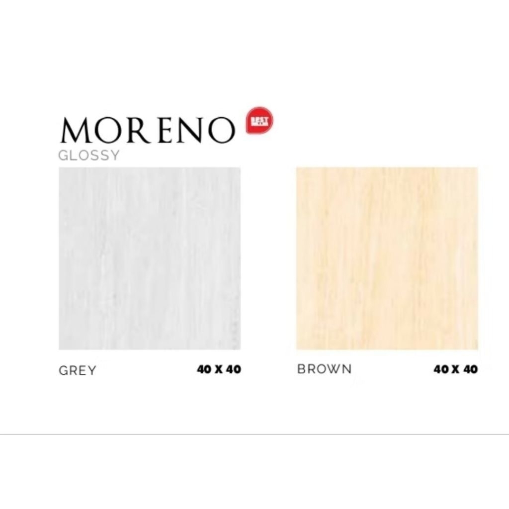 KERAMIK MEREK ASIA TILE TYPE MORENO BROWN 3 DUS UKURAN 40X40 GLOSSY