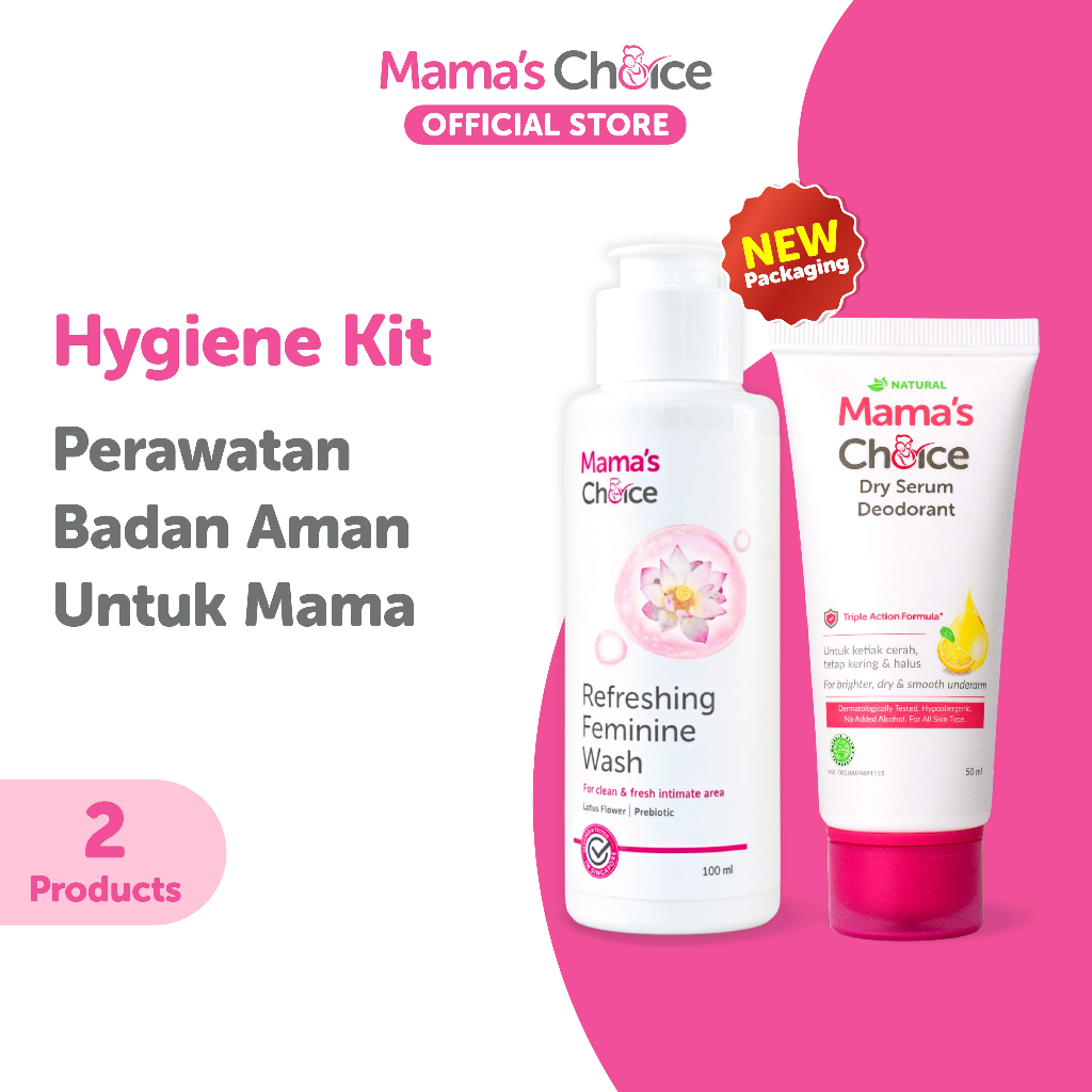 Hygiene Kit - Mama's Choice Exclusive Bundle Feminine Wash dan Deodorant | Feminine Wash Aman untuk 