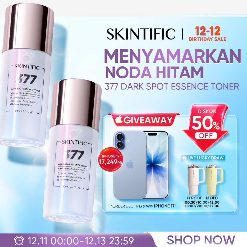 SKINTIFIC - 377 Pro Dark Spot Essence Toner 80ml | Flek Hitam Brightening Whitening 6-In-1 Efficacy 