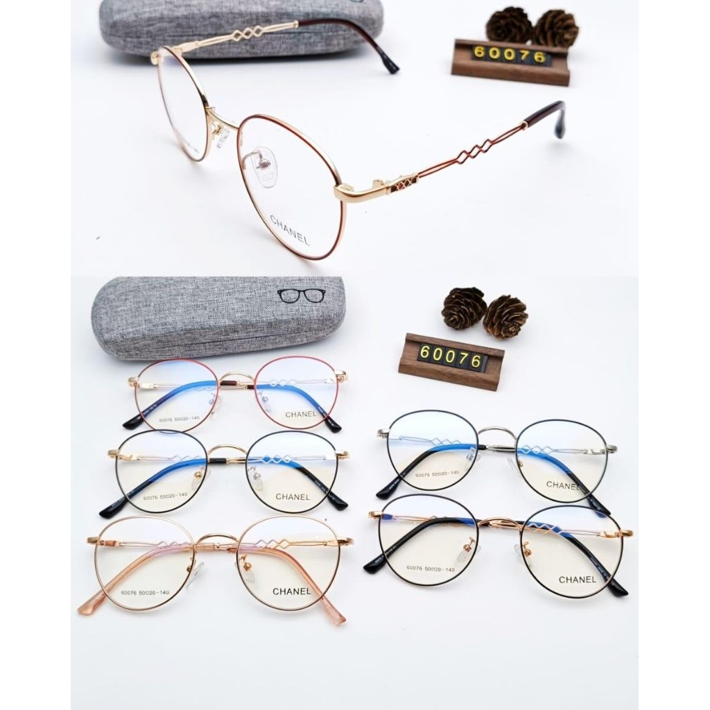 Frame 60076 Kacamata bulat kecil metal Paket kacamata minus plus cylinder antiradiasi