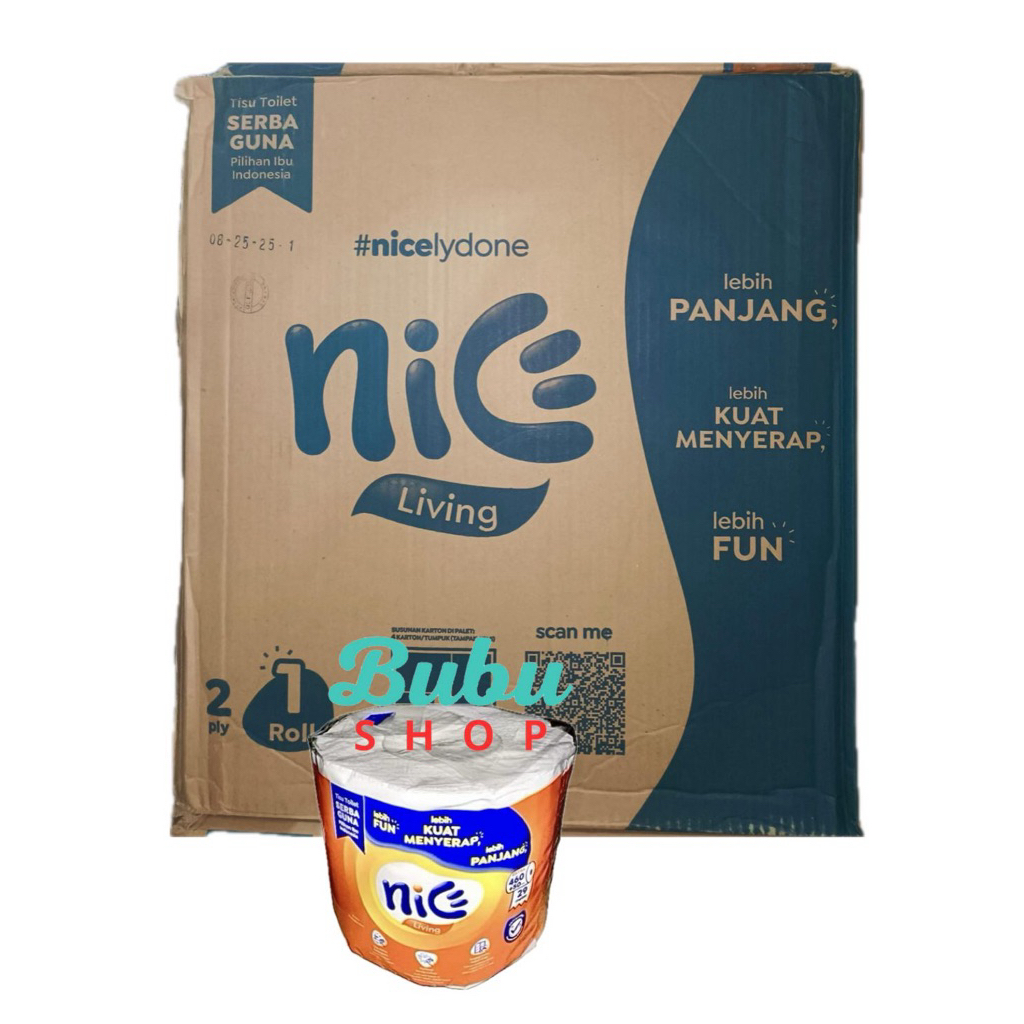 ( 1 dus nice toilet roll ) tisu toilet Roll 460 + 50 helai ( 1dus 120pcs )