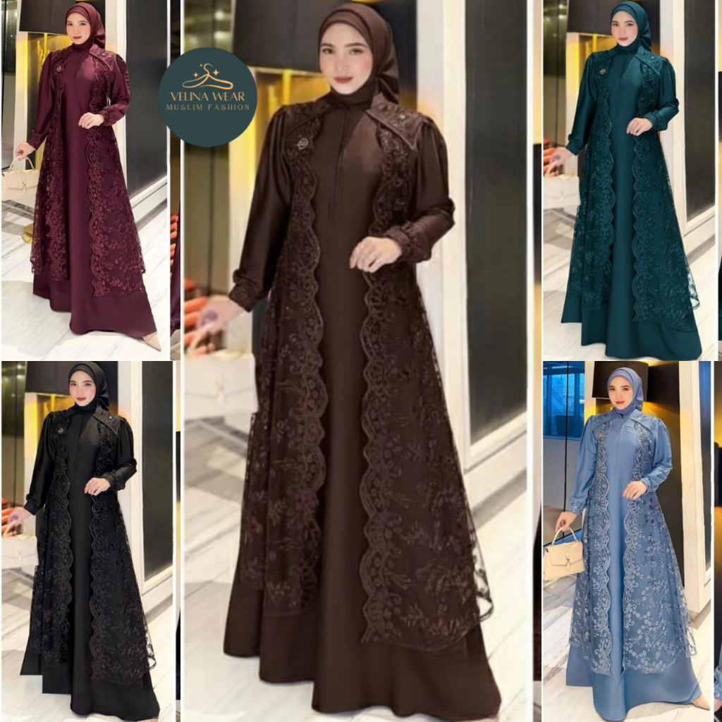 Marbella Dress Pesta Kondangan Brukat Gamis Brokat Busui Wanita Terbaru Ukuran S M L XL XXL Jumbo