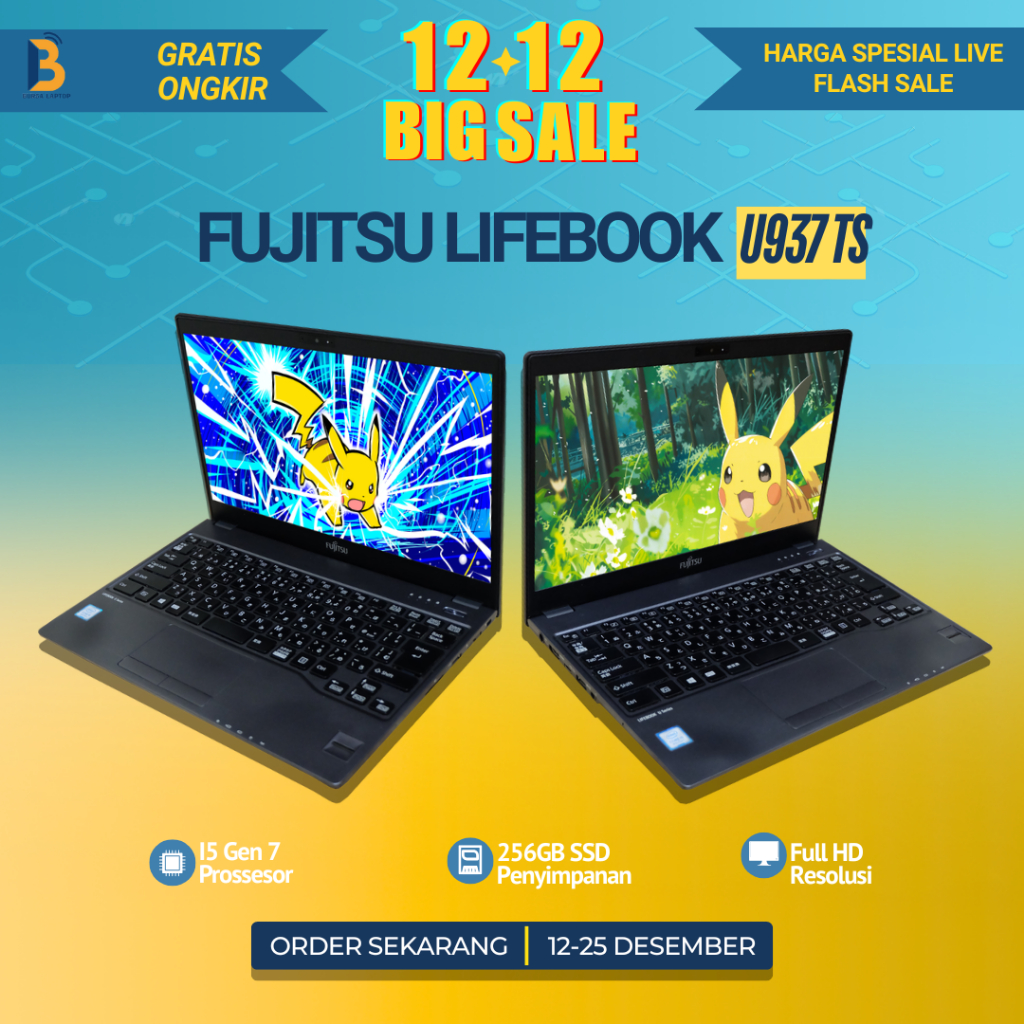 Fujitsu Lifebook U937 Touchscreen Core I5 Gen 7 8 Ram 8gb Ssd 256gb Siap Pakai